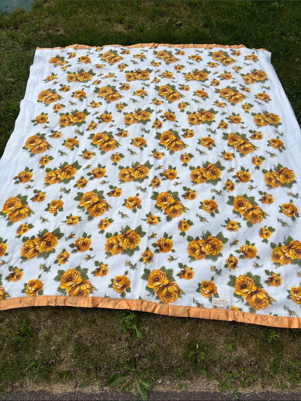 Vintage Beaver Chassé Floral Blanket
